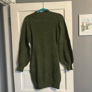 Green Sweater Dress by Exlura